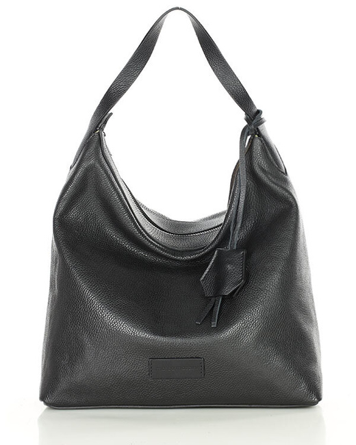 Torebka damska worek hobo bag skóra naturalna - MARCO MAZZINI czarna