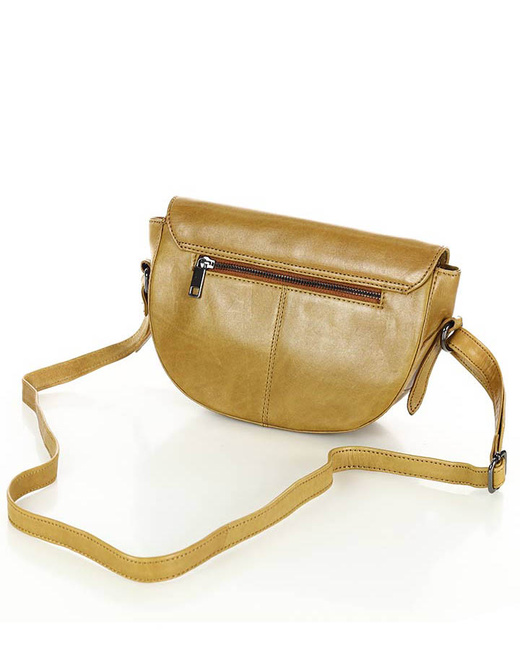 Torebka damska półokrągła listonoszka skórzana MARCO MAZZINI brąz camel