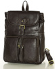 Damski plecak miejski skórzany A4 retro style - MARCO MAZZINI ciemny brąz