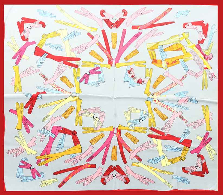 Gawroszka chusta damska ze wzorem silk touch 70X70 - czerwona