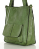 Torebka damska shopper A4 skóra naturalna - MARCO MAZZINI jasna zielona
