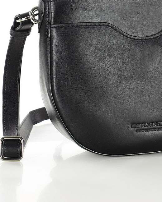 Elegancka torebka damska listonoszka skórzana premium MARCO MAZZINI czarna