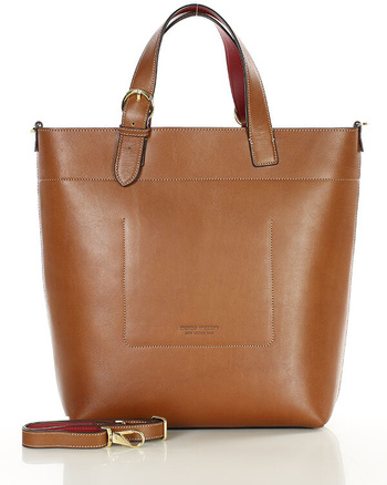 Duża torebka shoppperka do ręki skórzana premium MARCO MAZZINI brązowa