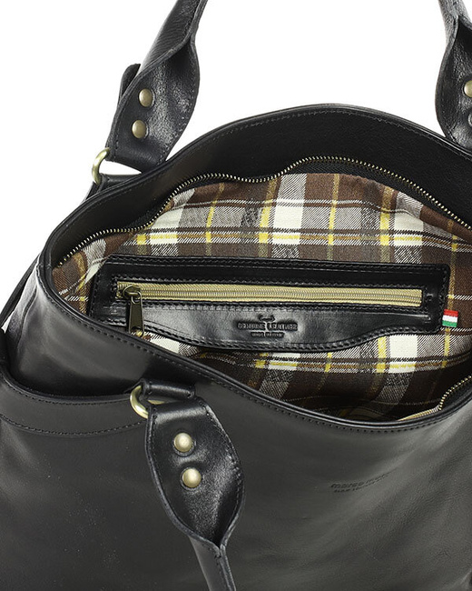 Torebka biznesowa damska kuferek skórzany premium bag - MARCO MAZZINI czarny