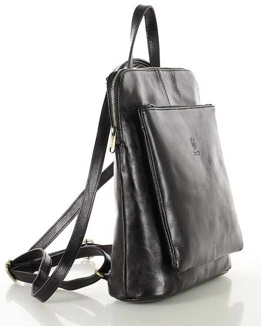 Elegancki plecak damski skórzany premium MARCO MAZZINI brązowy