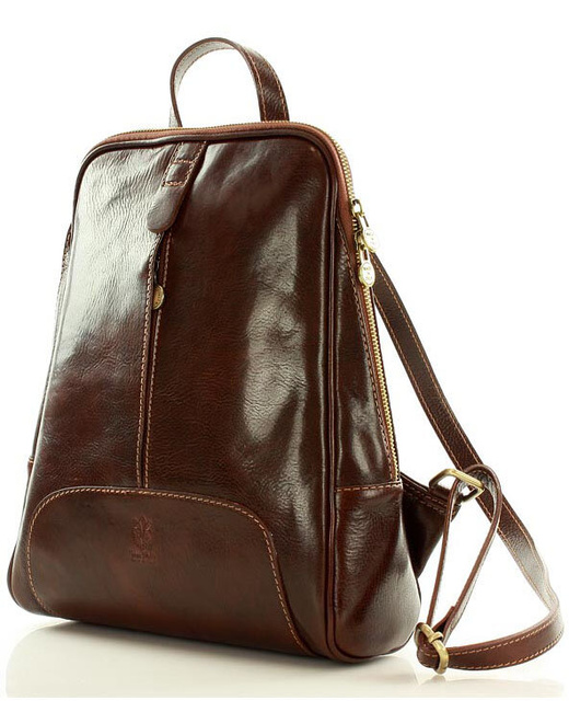 Plecak skórzany włoski MAZZINI - Capri brązowy