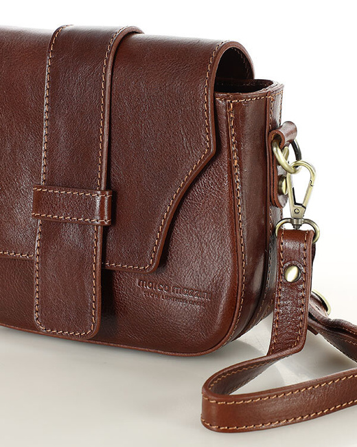 Torebka skórzana crossbody bag MAZZINI VERONA - brąz