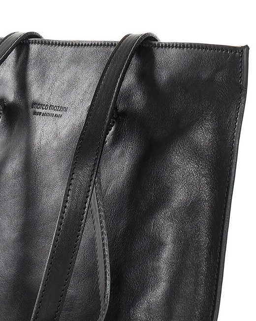 Torebka damska shopper uszlachetniona skóra włoska - MARCO MAZZINI czarna