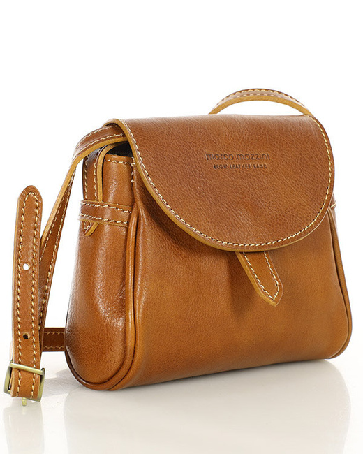 Mini torebka na telefon i portfel ze skóry pouch bag - MARCO MAZZINI camel