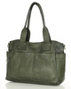 Torebka damska skórzana z kieszeniami na zewnątrz - MARCO MAZZINI zielona