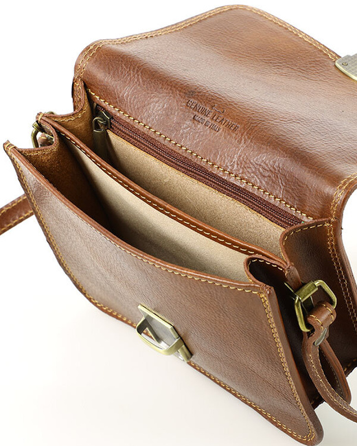 Torba skórzana kwadratowa premium Florence bag - MARCO MAZZINI brązowa