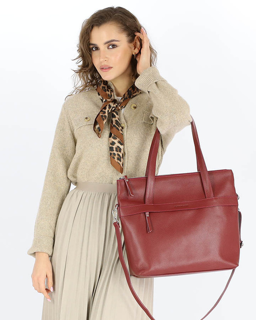 Torebka damska worek hobo bag skóra naturalna - MARCO MAZZINI czarna