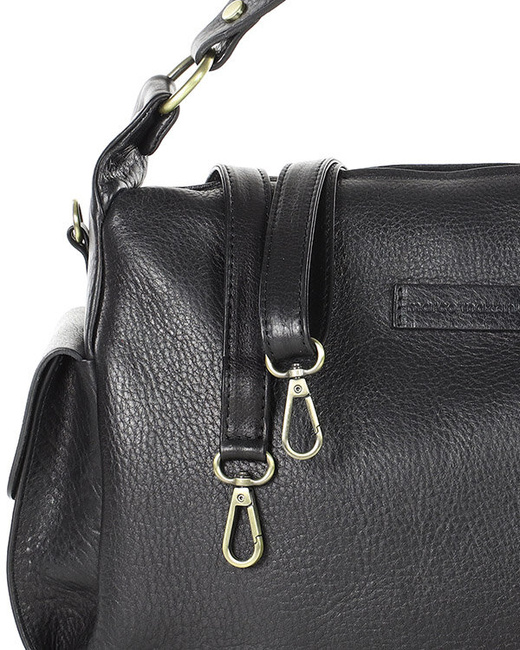 Luksusowa torebka kuferek na ramię skóra naturalna MARCO MAZZINI czarna