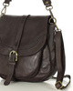 Torebka vintage retro skórzana listonoszka saddle bag - MARCO MAZZINI ciemnobrązowa
