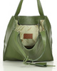 Modna torebka damska skórzany shopper bag - MARCO MAZZINI Portofino Max zielony khaki