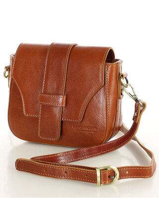 Torebka skórzana crossbody bag MAZZINI VERONA - camel