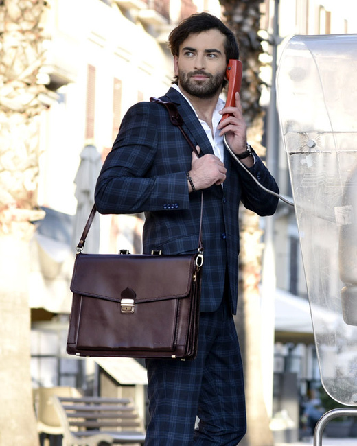 Teczka męska ciemny brąz LORENZ