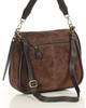 Torebka zamszowa saddle bag skórzana na ramię - MARCO MAZZINI ciemny brąz