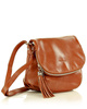 Torba listonoszka damska skórzana - MARCO MAZZINI savage brąz camel
