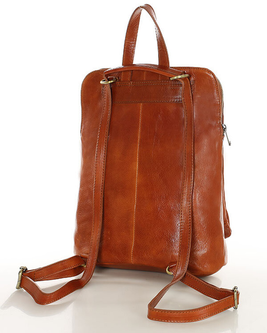 Elegancki plecak damski skórzany premium MARCO MAZZINI brązowy