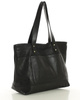 Torebka skórzana shopper damski z przegródkami - MARCO MAZZINI czarna