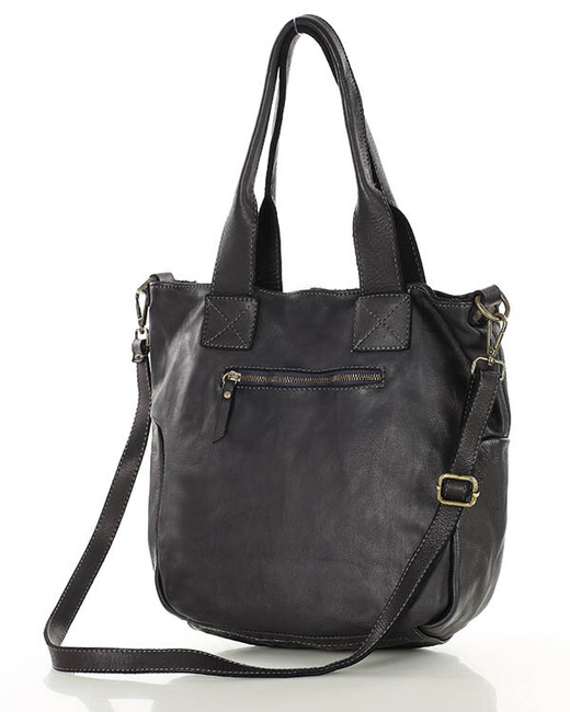 Torebka miejska skórzana w harmonii z naturą - MARCO MAZZINI czarna