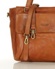 Torba skórzana shopper biznesowy z przegrodą - MARCO MAZZINI brąz camel