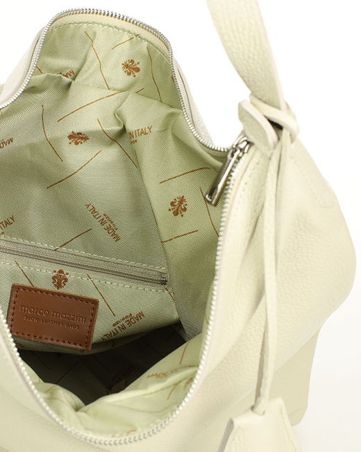 Torebka damska worek hobo bag skóra naturalna - MARCO MAZZINI beż taupe