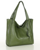 Modna torebka damska skórzany shopper bag - MARCO MAZZINI Portofino Max zielony khaki