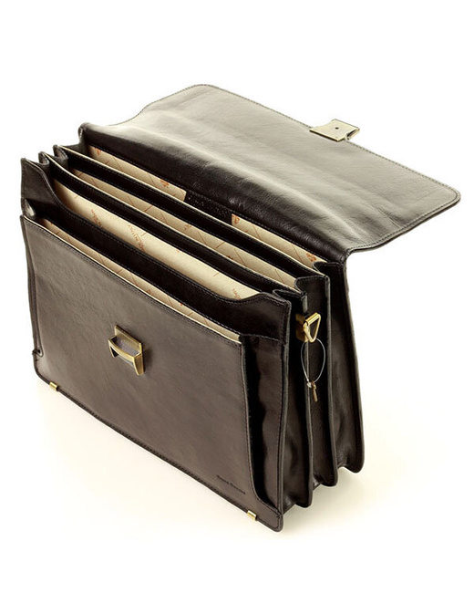 Teczka męska skórzana MARCO MAZZINI handmade - ROBERTO Classic czarna