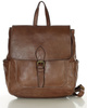Plecak skórzany handmade z kieszeniami - MARCO MAZZINI czekoladowy brąz