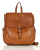 Plecak skórzany handmade z kieszeniami - MARCO MAZZINI brąz camel