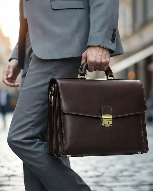 Teczka męska ciemny brąz LORENZ