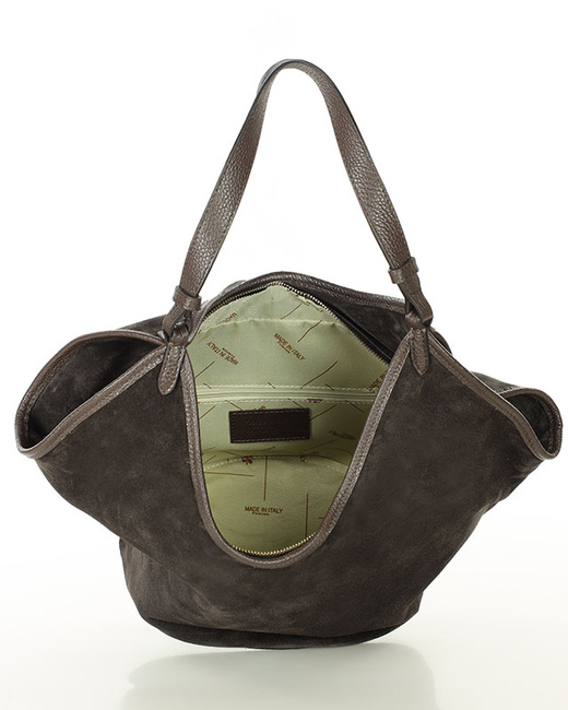 Torebka damska worek hobo bag skóra naturalna - MARCO MAZZINI czarna