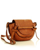 Marco Mazzini Torebka listonoszka skórzana saddle bag brąz camel