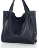 MARCO MAZZINI Torebka miejski shopper bag skóra naturalna handmade czarny