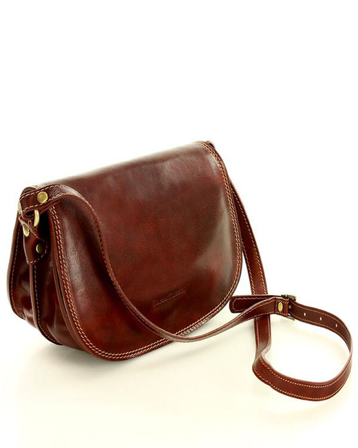 Włoska listonoszka damska skóra naturalna MARCO MAZZINI - Cremona brąz