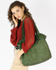 Torba damska pleciona shopper & shoulder leather bag - MARCO MAZZINI zielony militare