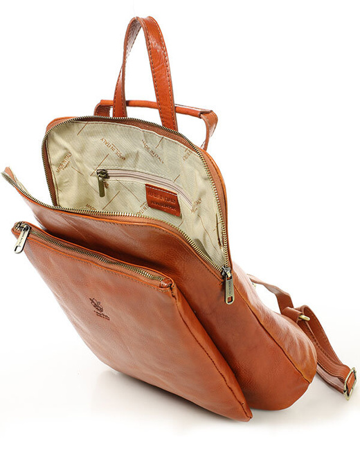 Elegancki plecak damski skórzany premium MARCO MAZZINI brązowy