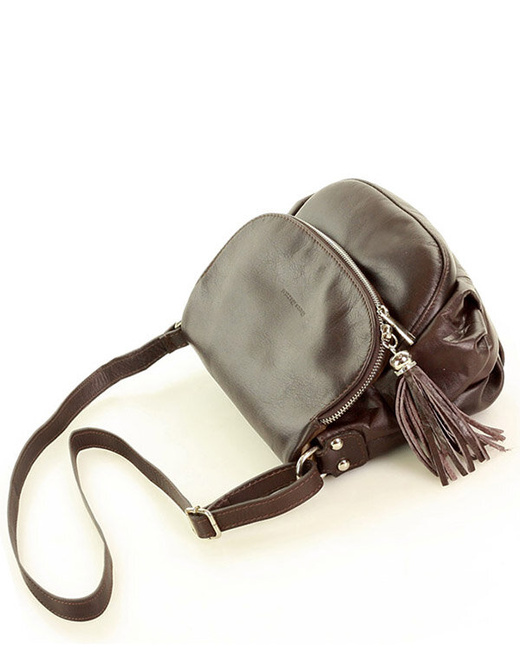 Torba listonoszka damska skórzana - MARCO MAZZINI sauvage brąz caffe