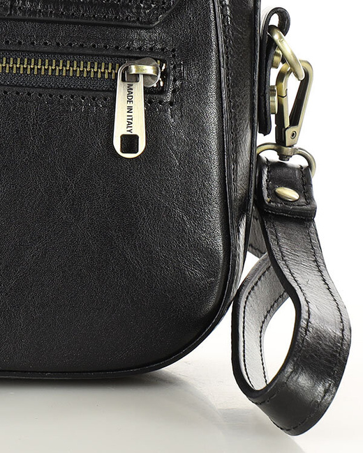 Torebka skórzana crossbody bag MAZZINI VERONA - czarna