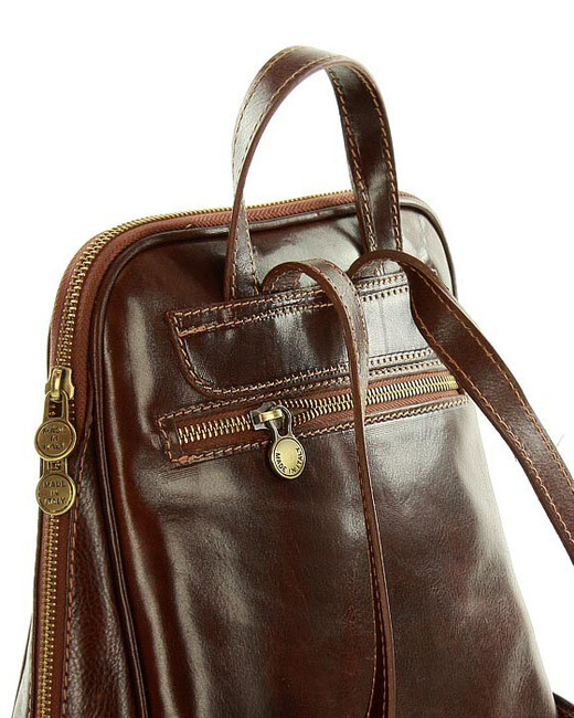 Plecak skórzany włoski MAZZINI - Capri brązowy