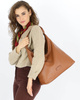 Torebka damska worek hobo bag skóra naturalna - MARCO MAZZINI brąz camel