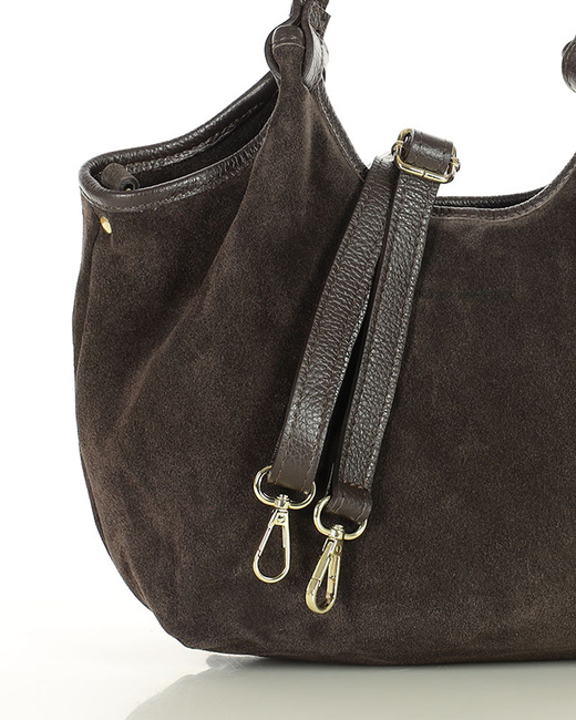 Torebka damska worek hobo bag skóra naturalna - MARCO MAZZINI czarna