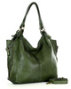 Torba skórzana wysokogatunkowa na ramię styl miejski shoulder leather bag - MARCO MAZZINI zielona