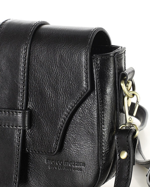 Torebka skórzana crossbody bag MAZZINI VERONA - czarna