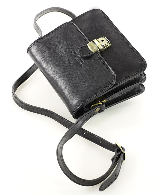 Torba skórzana kwadratowa premium Florence bag - MARCO MAZZINI czarna