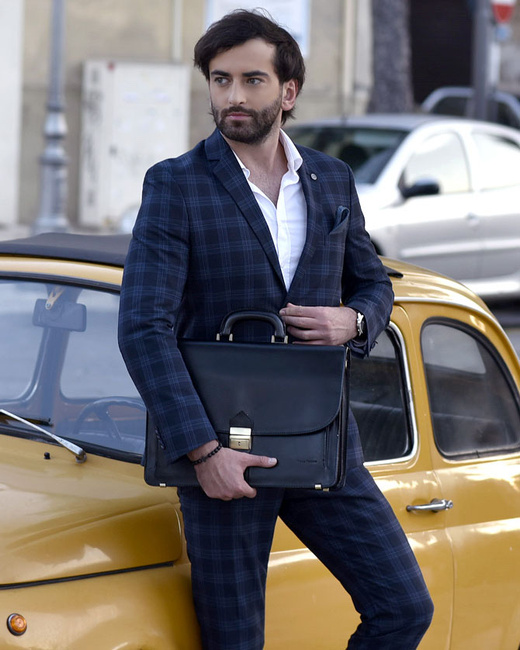 Teczka skórzana czarna LUCA