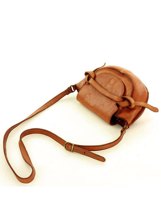 Marco Mazzini Torebka listonoszka skórzana saddle bag brąz camel