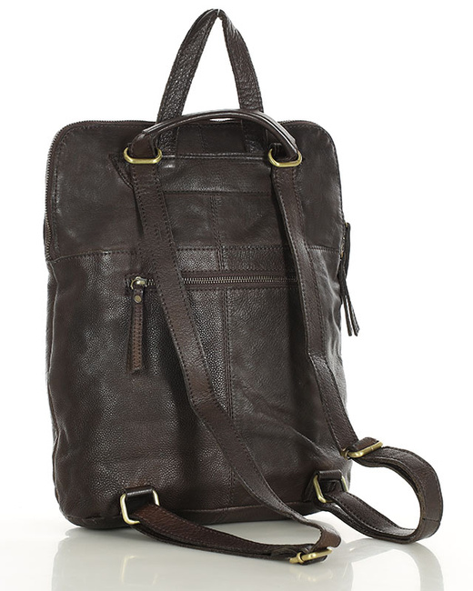 Plecak torebka 2w1 skóra naturalna - MARCO MAZZINI smooth czekoladowy brąz